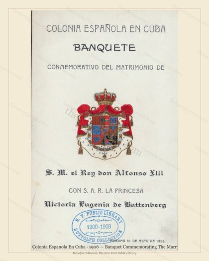Vintage menu preview — 1906 Vintage Wedding Reception Menu — Colonia Espanola En Cuba, Gilded Age Weddi