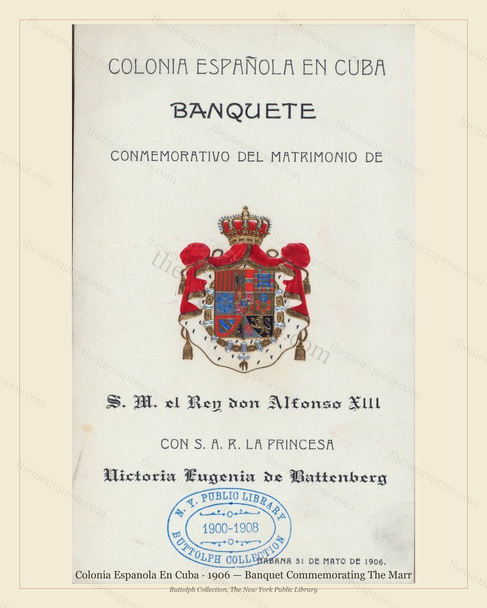 Vintage menu preview — 1906 Vintage Wedding Reception Menu — Colonia Espanola En Cuba, Gilded Age Weddi