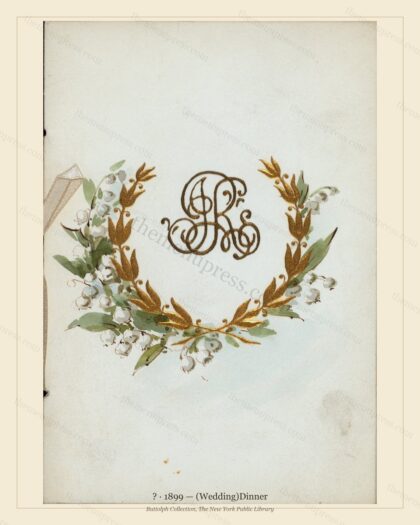 Vintage menu preview — 1899 Vintage Wedding Reception Menu — Society Wedding, Gilded Age Wedding Card (