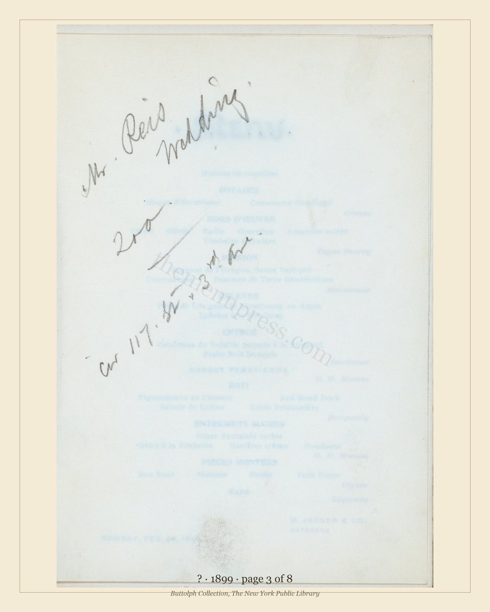 Vintage menu — page 3 of 7