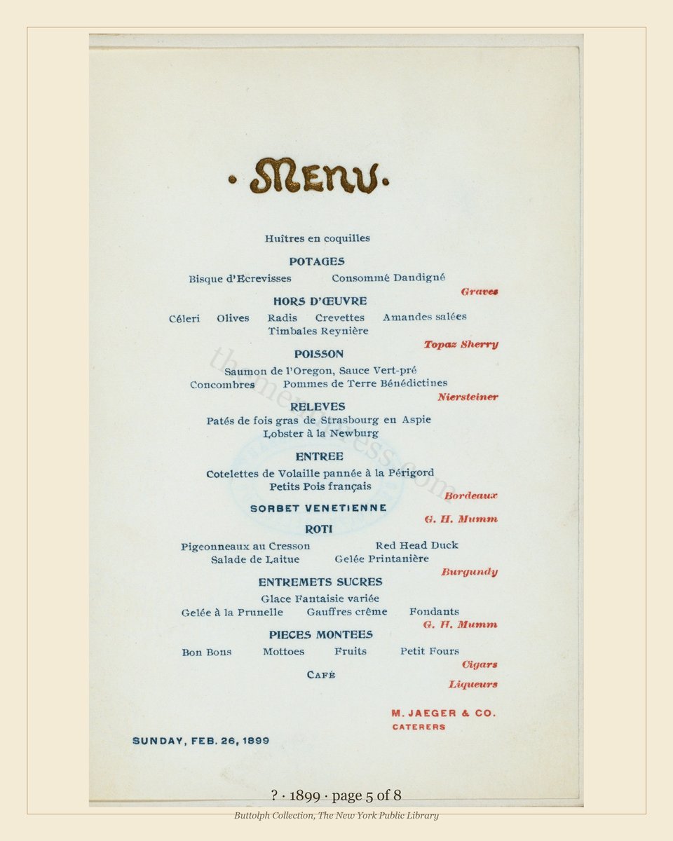 Vintage menu — page 5 of 7