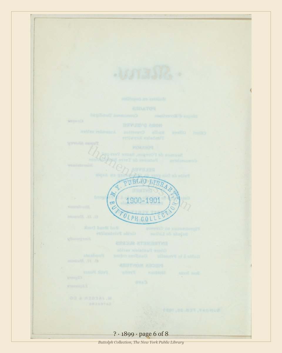 Vintage menu — page 6 of 7