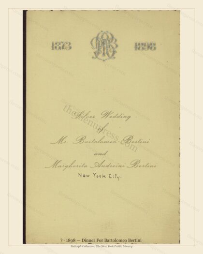 Vintage menu preview — 1898 Vintage Wedding Reception Menu — Society Wedding, Gilded Age Wedding Card (