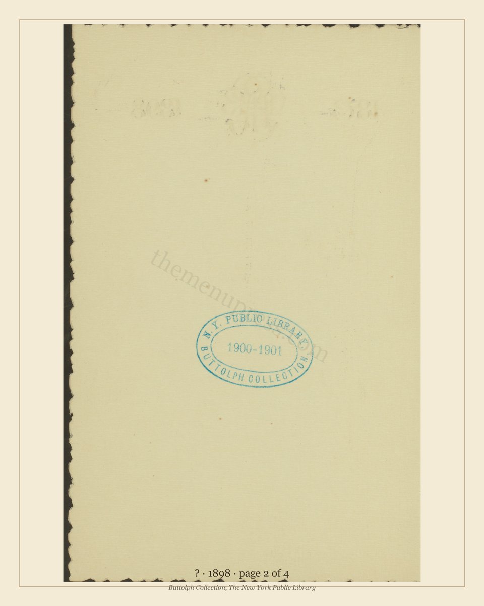 Vintage menu — page 2 of 4