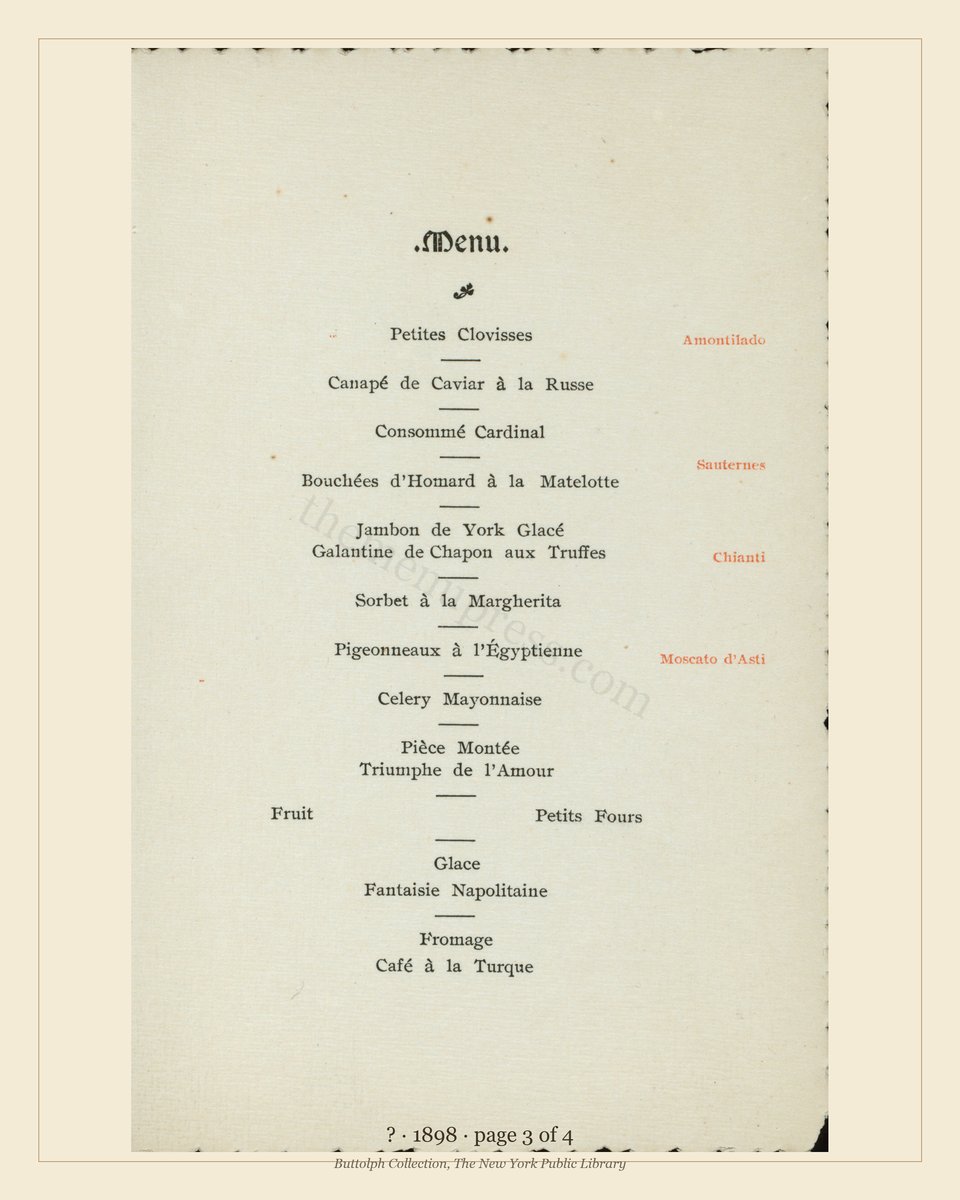 Vintage menu — page 3 of 4