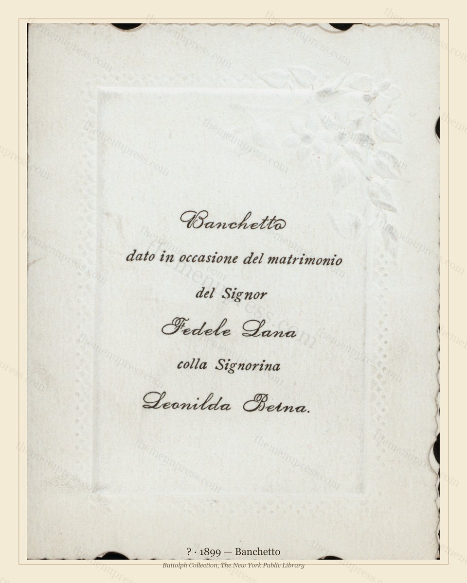 Vintage menu preview — 1899 Vintage Wedding Reception Menu — Society Wedding, Gilded Age Wedding Card