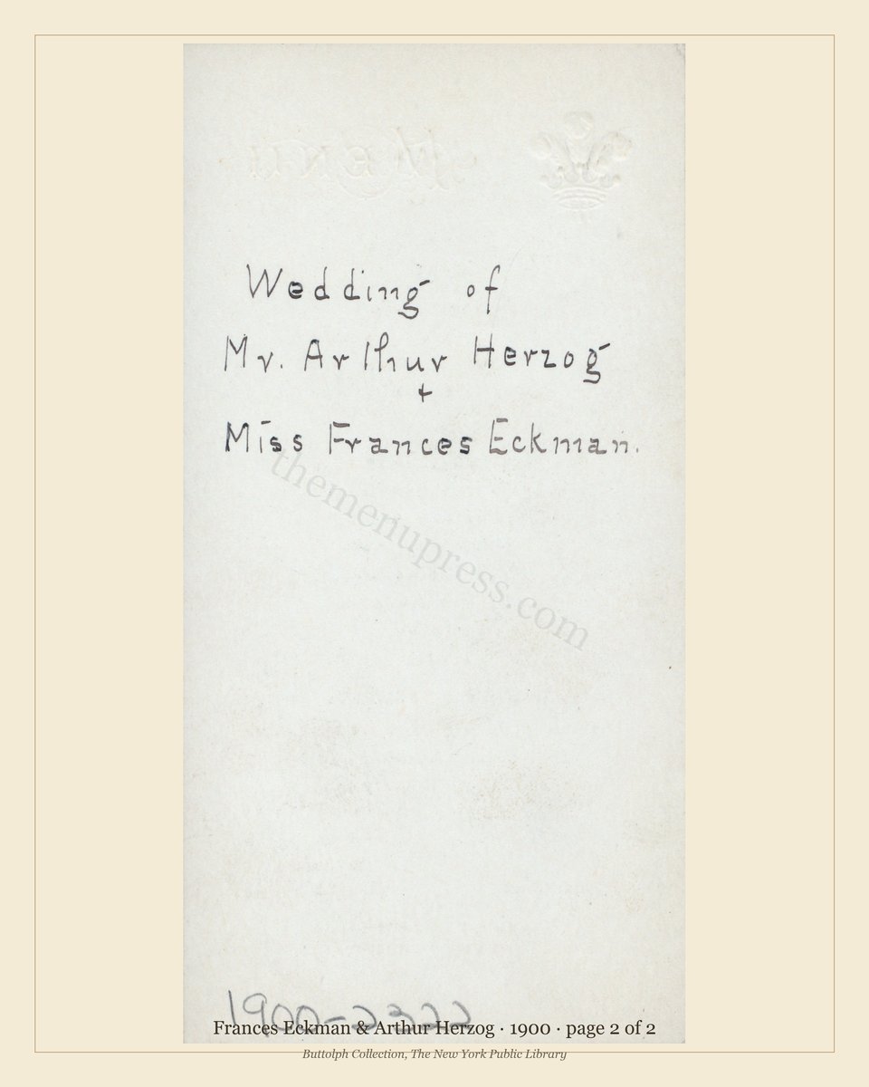 Vintage menu — page 2 of 2