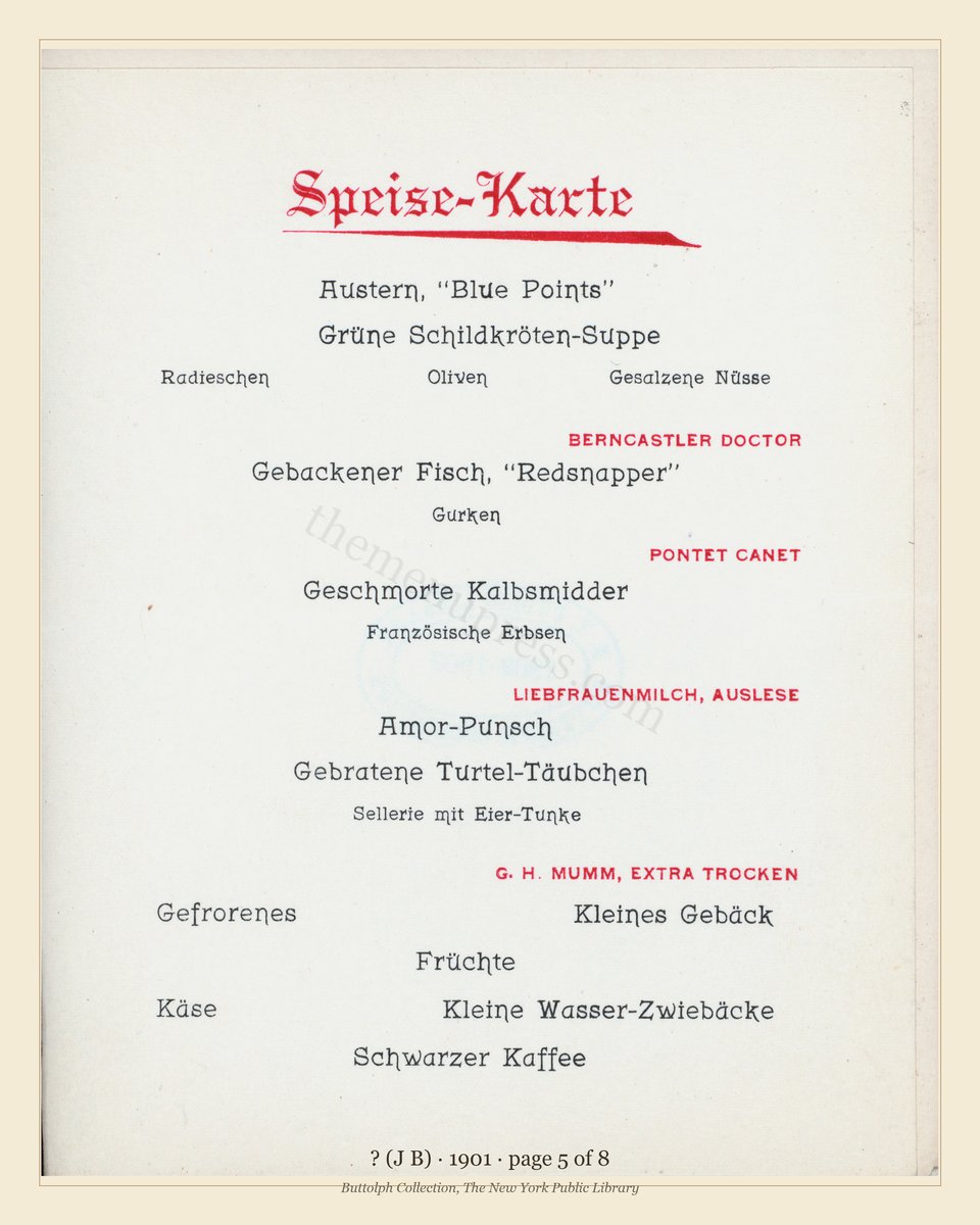 Vintage menu — page 5 of 8