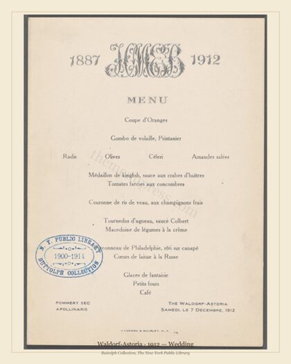 Waldorf-Astoria · 1912 — Wedding