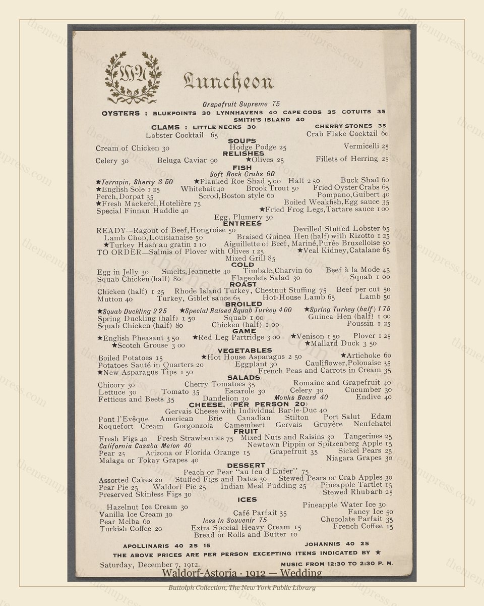 Vintage menu preview — 1912 Vintage Wedding Reception Menu — Waldorf-Astoria, Gilded Age Wedding Card