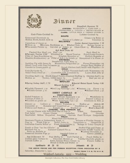 Waldorf-Astoria · 1912 — Wedding