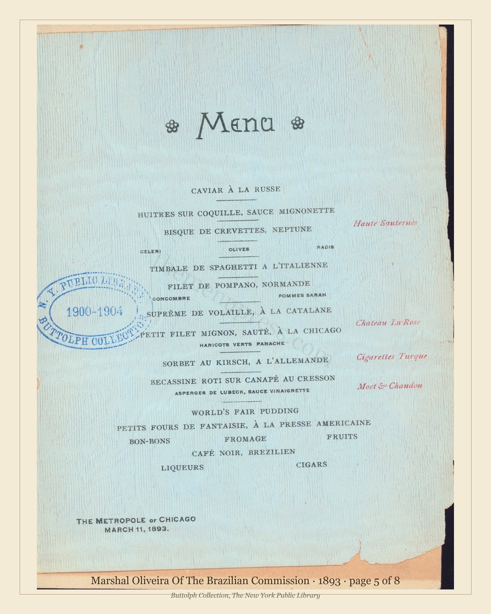 Vintage menu — page 5 of 8
