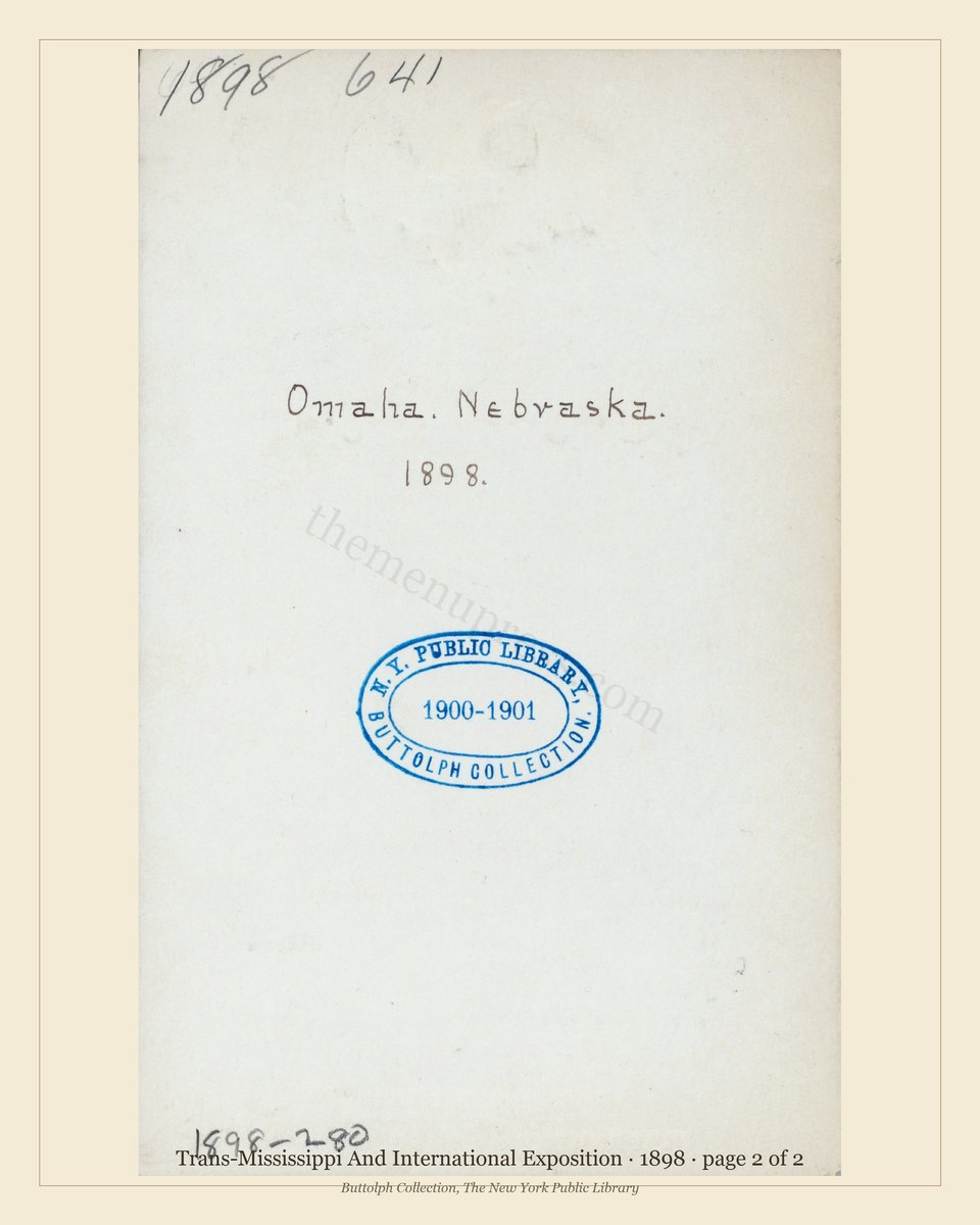 Vintage menu — page 2 of 2