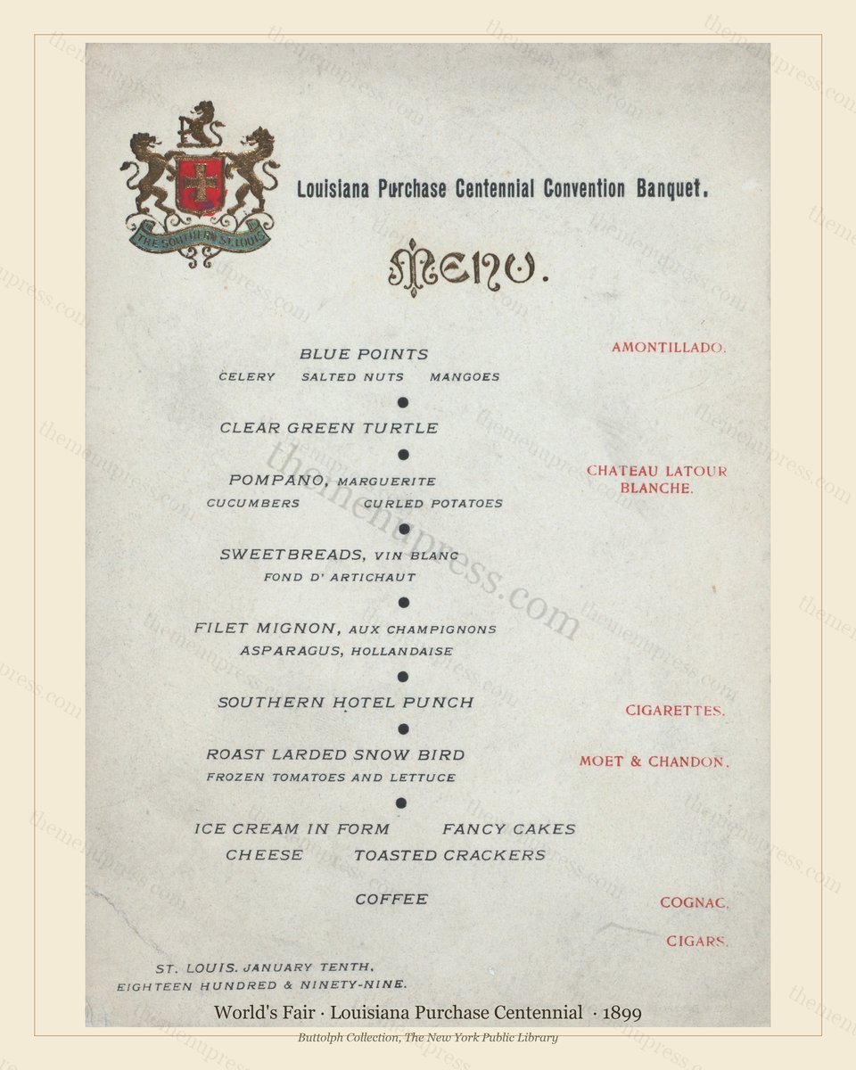 Vintage menu preview — 1899 Vintage Cafe Menu — Louisiana Purchase Centennial , International Expositio
