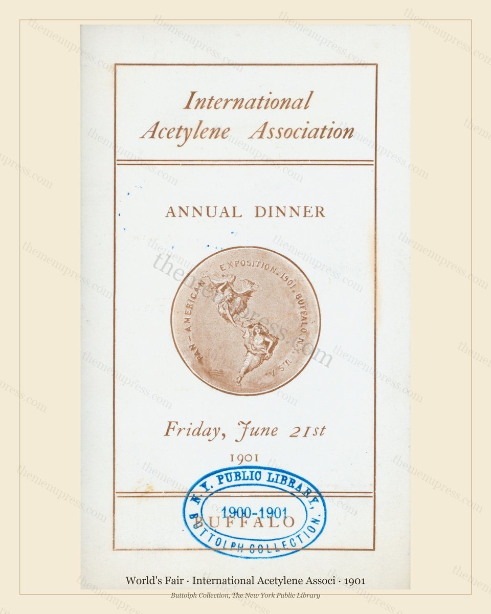 Vintage menu preview — 1901 Vintage Cafe Menu — International Acetylene Associ, International Expositio