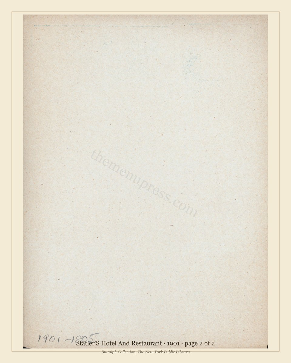 Vintage menu — page 2 of 2