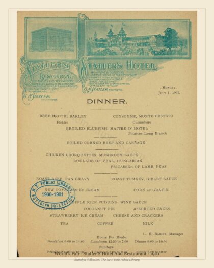 World's Fair · Statler'S Hotel And Restaurant · 1901