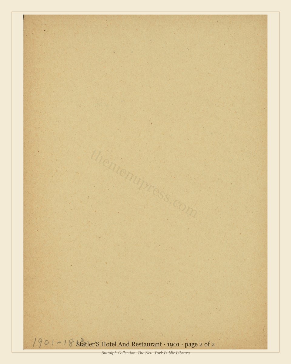 Vintage menu — page 2 of 2