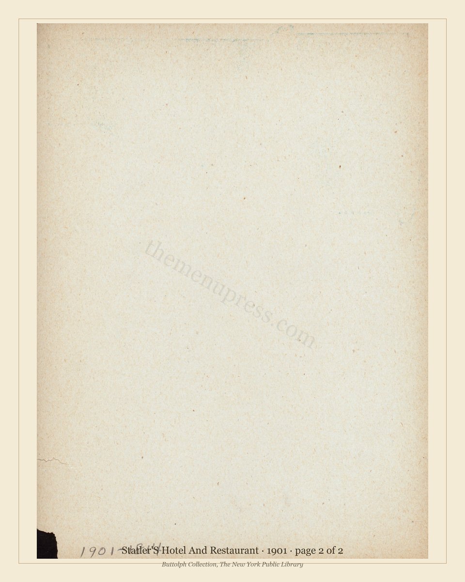 Vintage menu — page 2 of 2