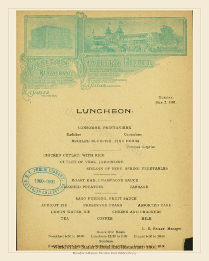 World's Fair · Statler'S Hotel And Restaurant · 1901