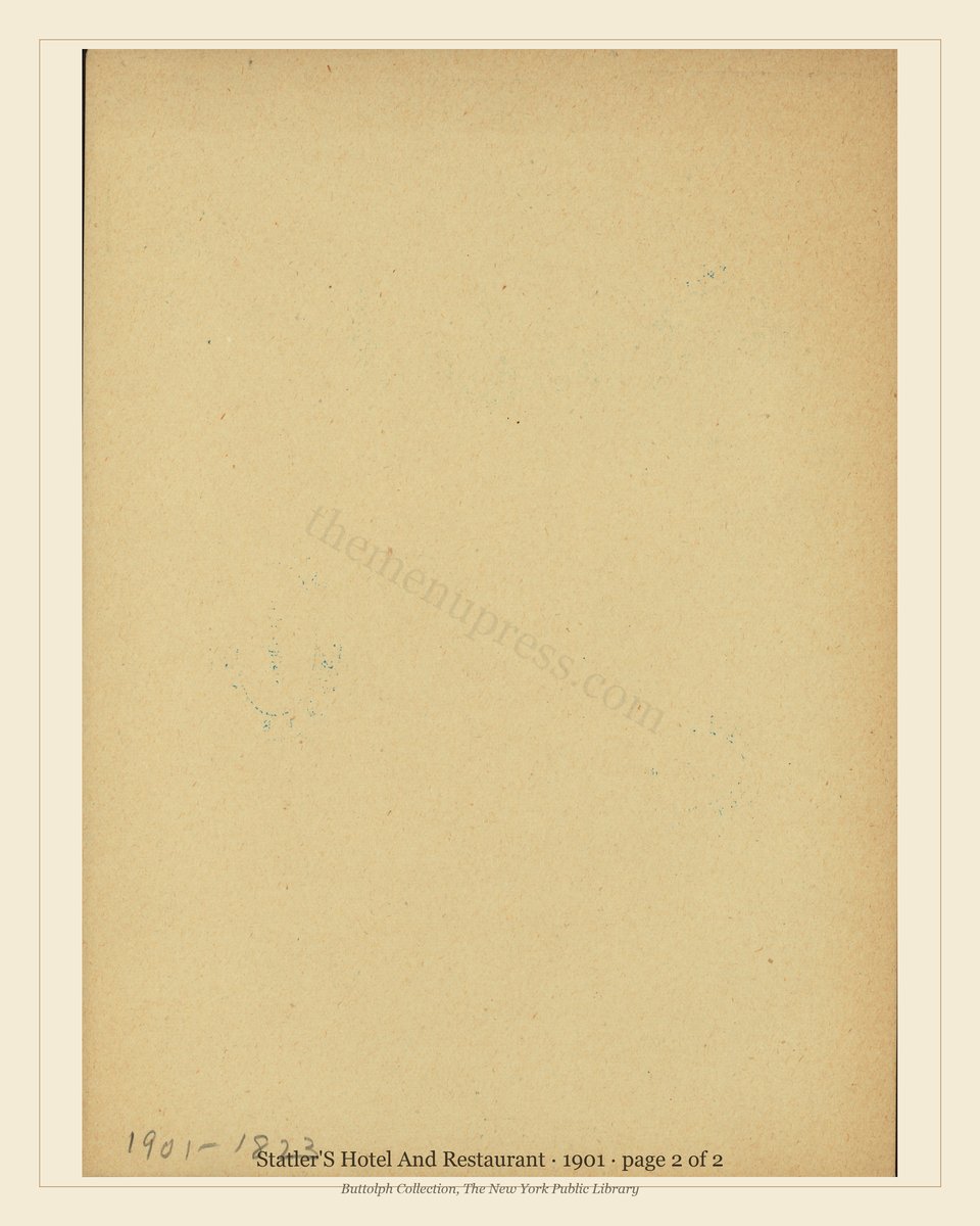 Vintage menu — page 2 of 2