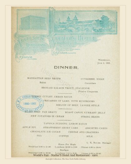 World's Fair · Statler'S Hotel And Restaurant · 1901