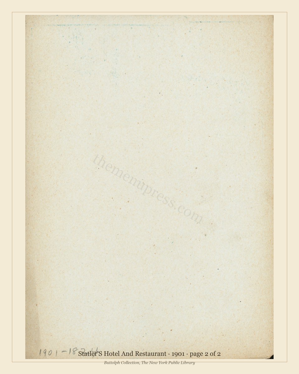 Vintage menu — page 2 of 2