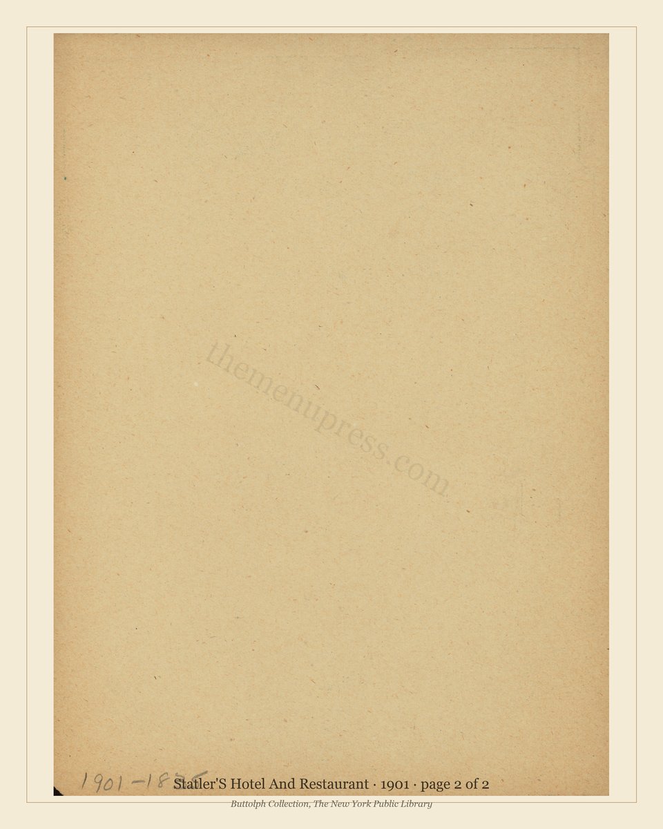 Vintage menu — page 2 of 2