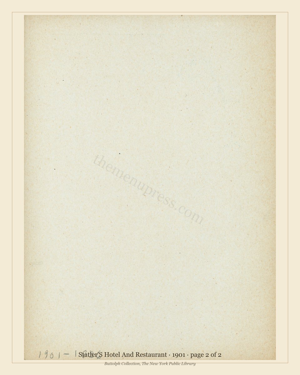 Vintage menu — page 2 of 2