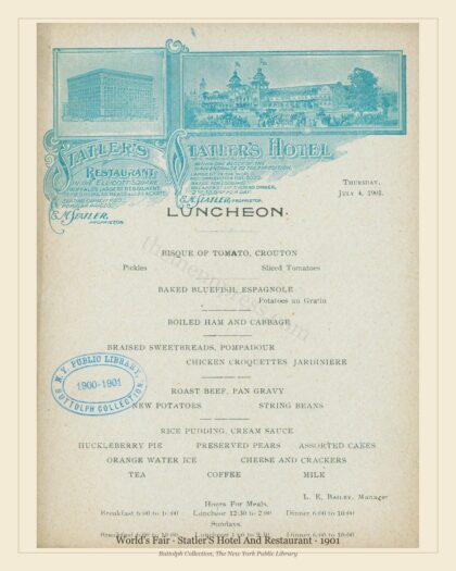 World's Fair · Statler'S Hotel And Restaurant · 1901
