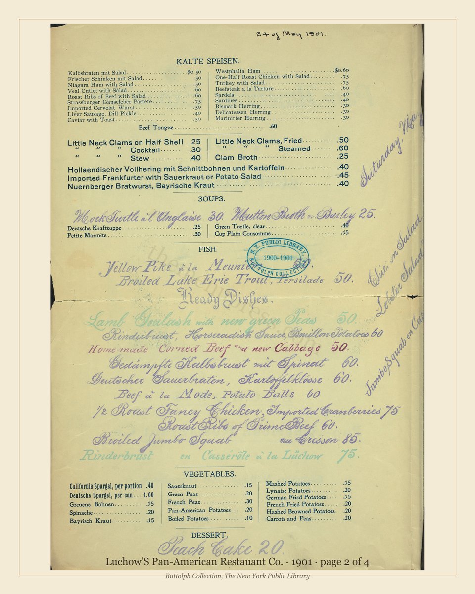 Vintage menu — page 2 of 4
