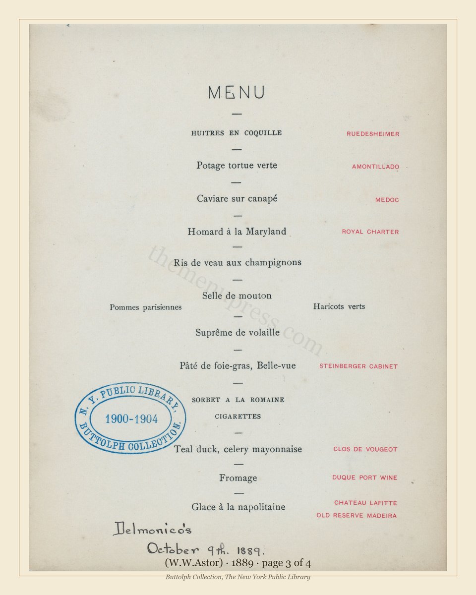 Vintage menu — page 3 of 4