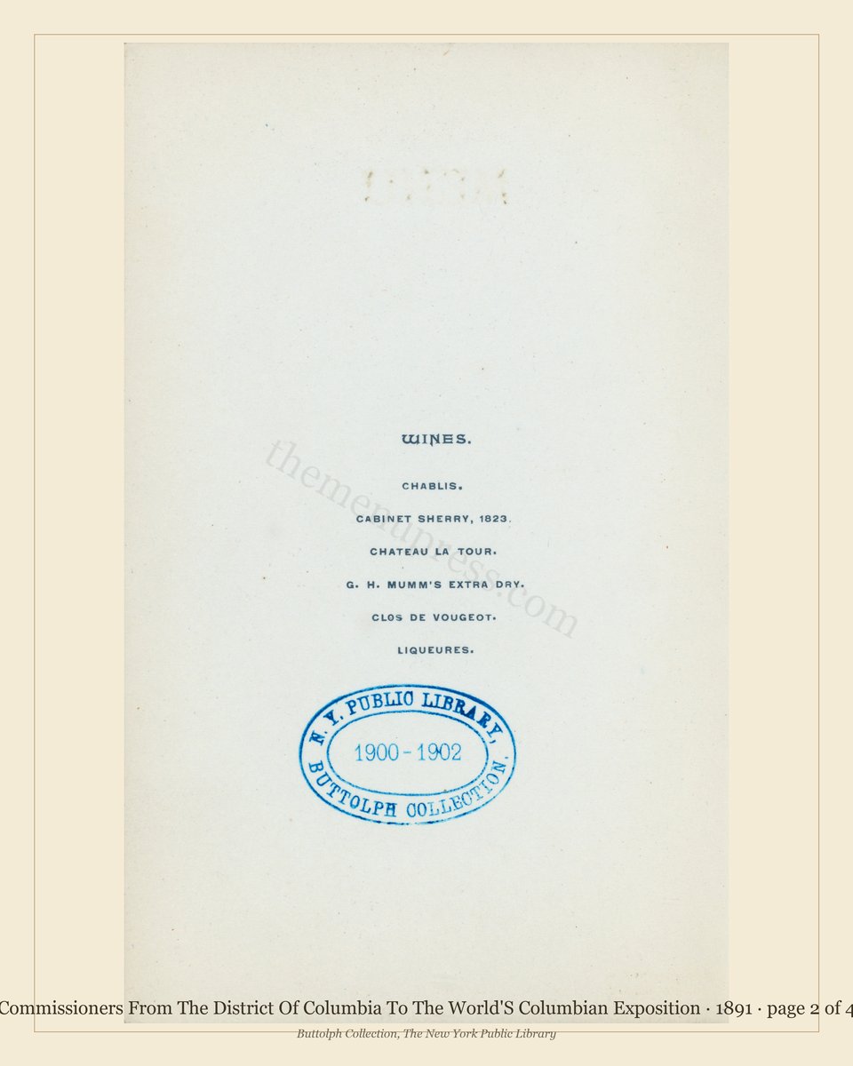 Vintage menu — page 2 of 4