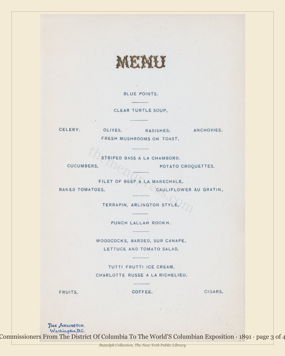 Vintage menu — page 3 of 4