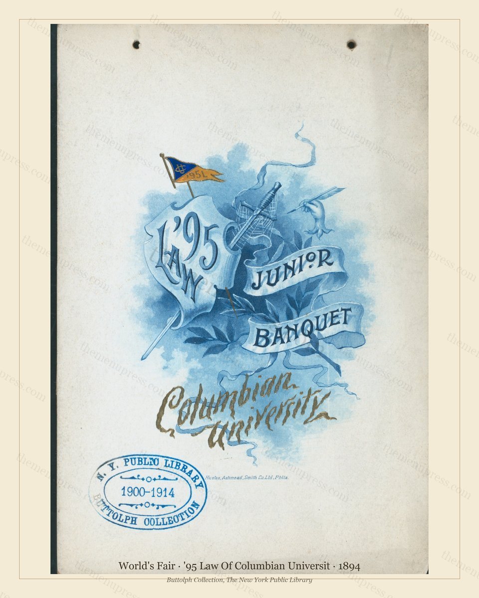 Vintage menu preview — 1894 Vintage Cafe Menu — '95 Law of Columbian Universit, International Expositio