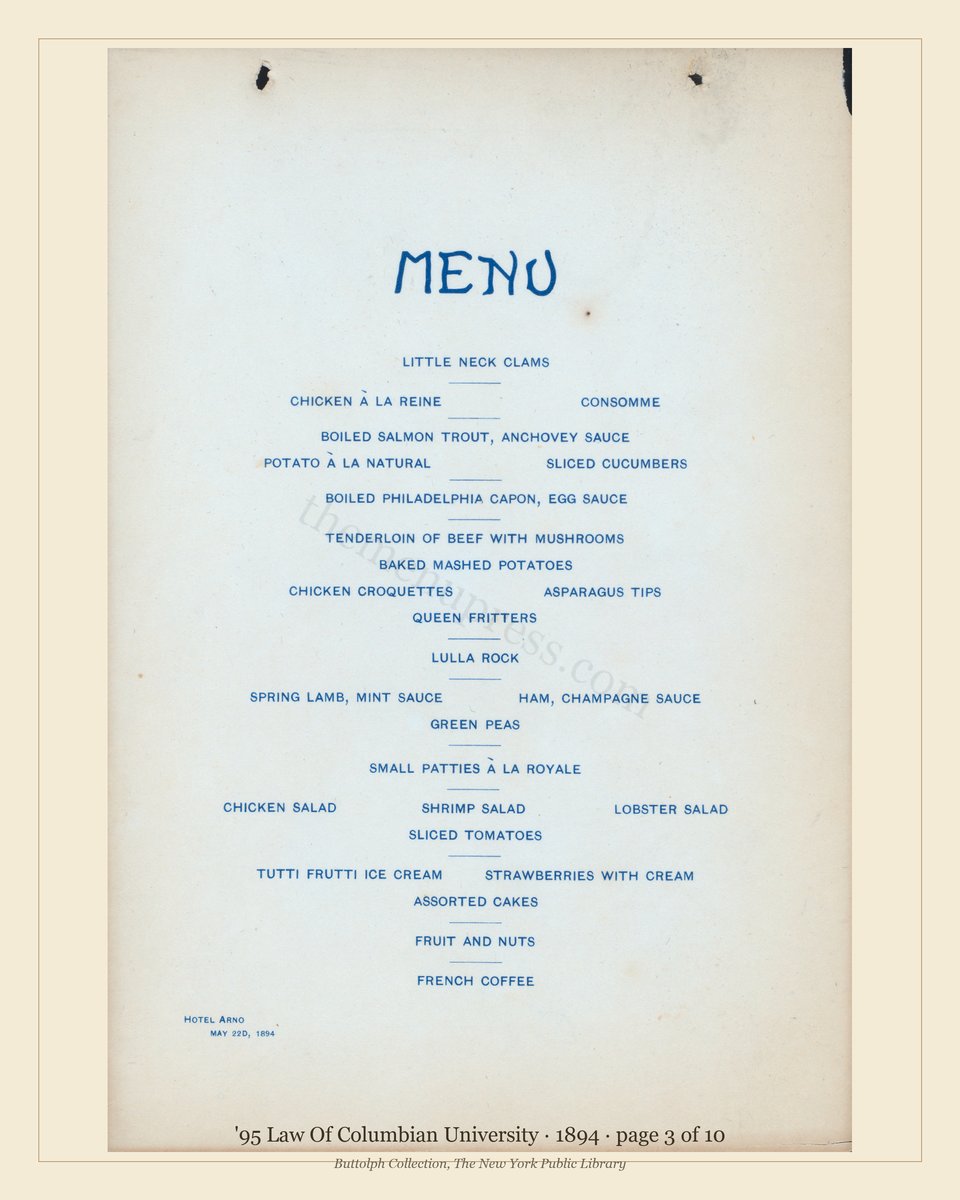 Vintage menu — page 3 of 10