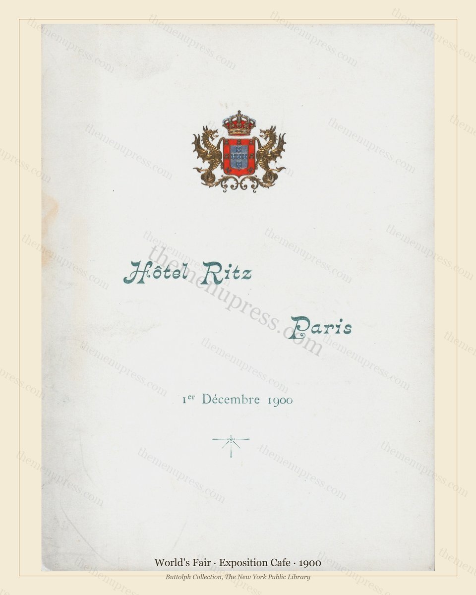 Vintage menu preview — 1900 Vintage Cafe Menu — Exposition Caterer, International Exposition (Complete