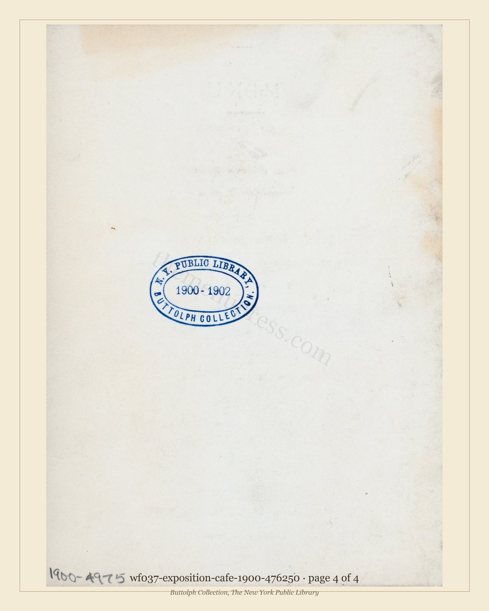 Vintage menu — page 4 of 4
