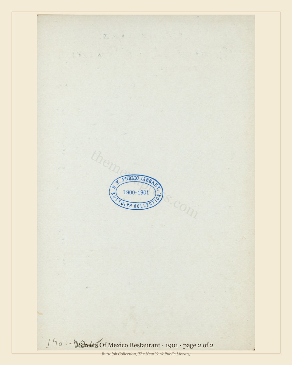 Vintage menu — page 2 of 2