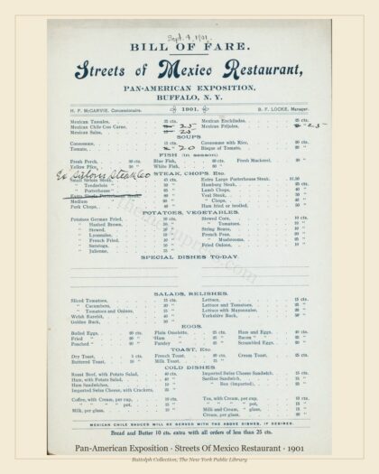 Pan-American Exposition · Streets Of Mexico Restaurant · 1901