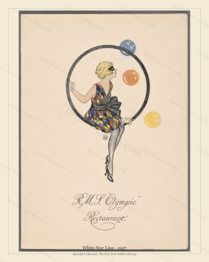 Vintage menu preview — White Star Line · R.M.S. Olympic · 1927