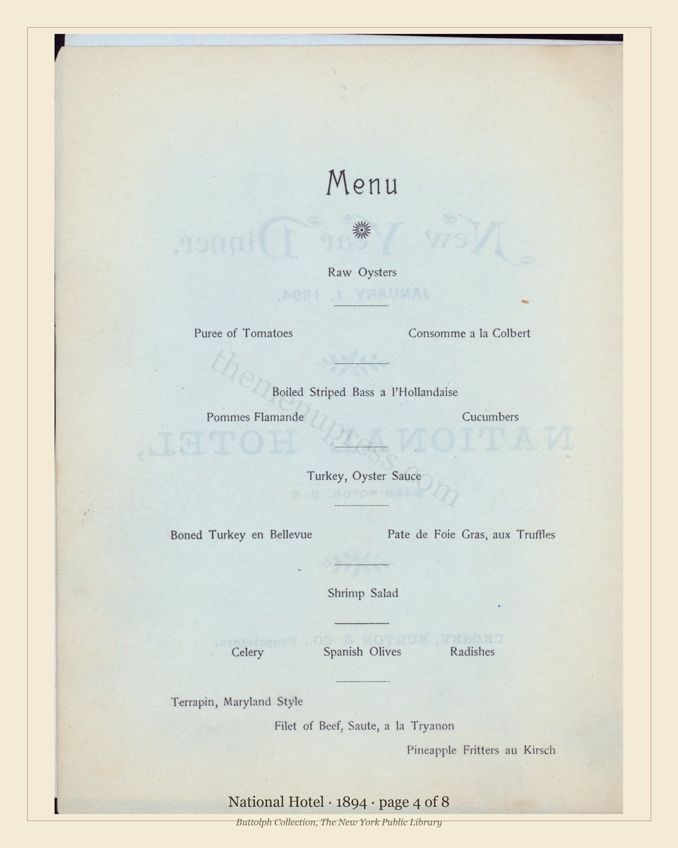 Vintage menu — page 4 of 8
