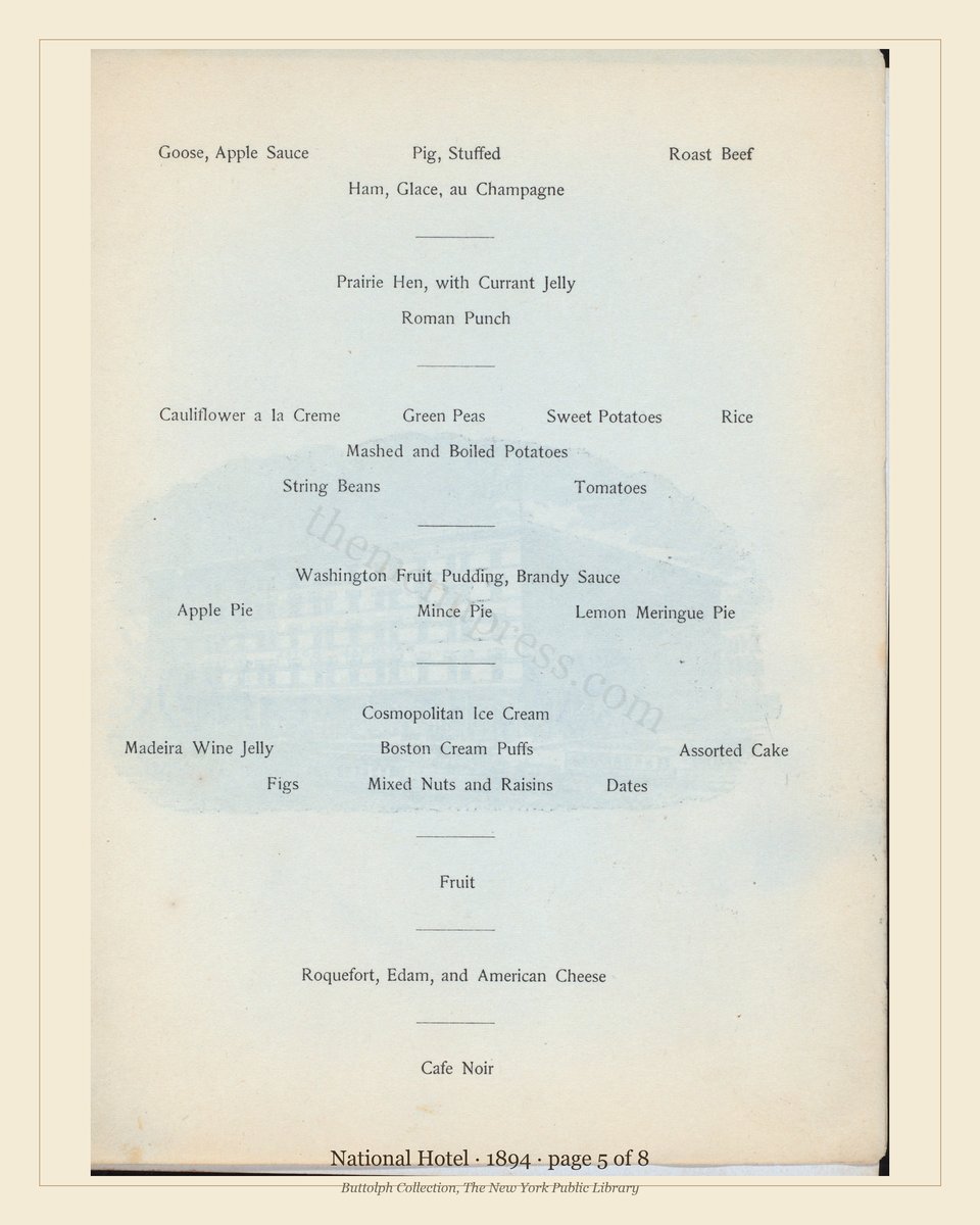 Vintage menu — page 5 of 8