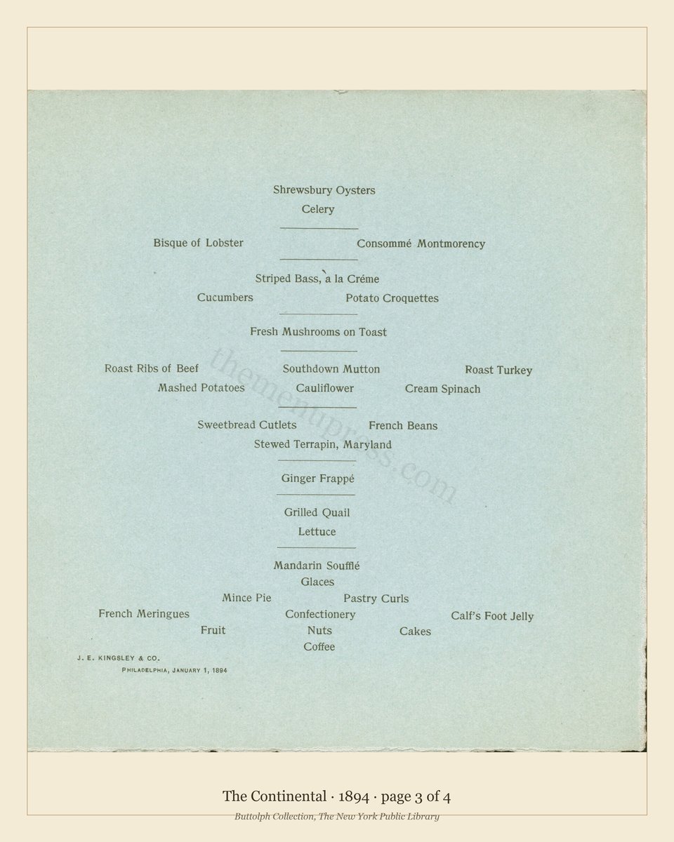 Vintage menu — page 3 of 4