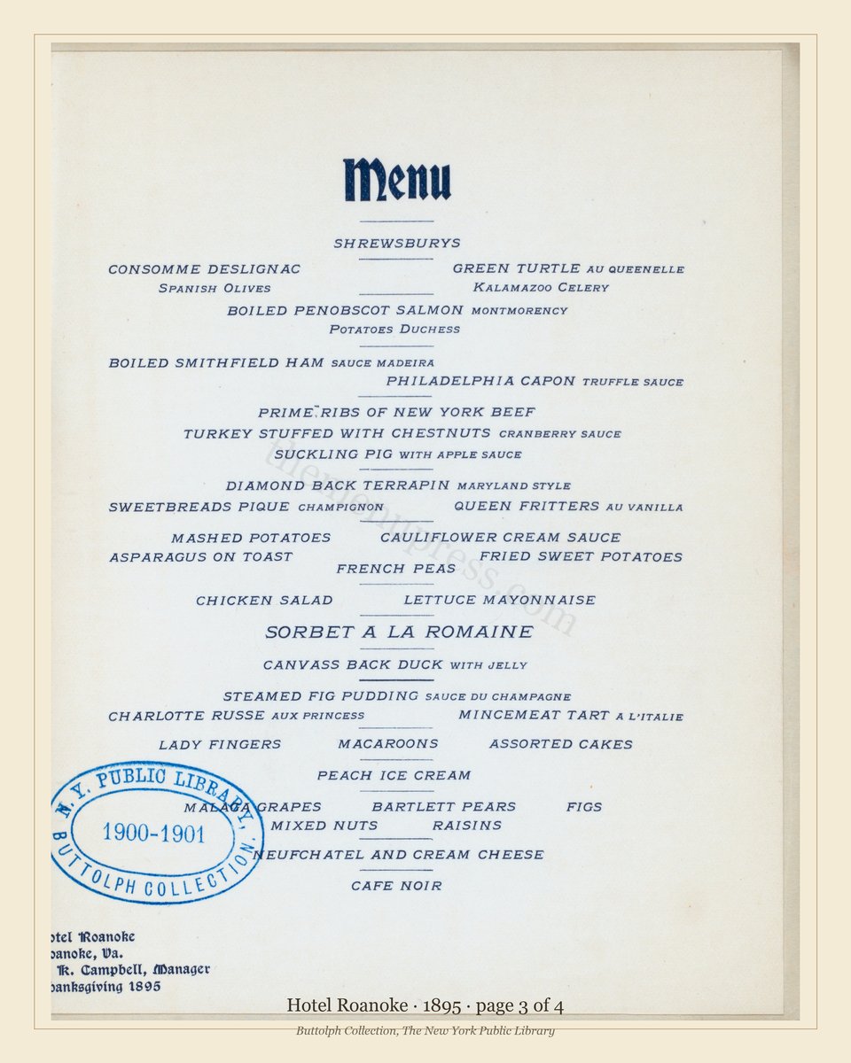 Vintage menu — page 3 of 4