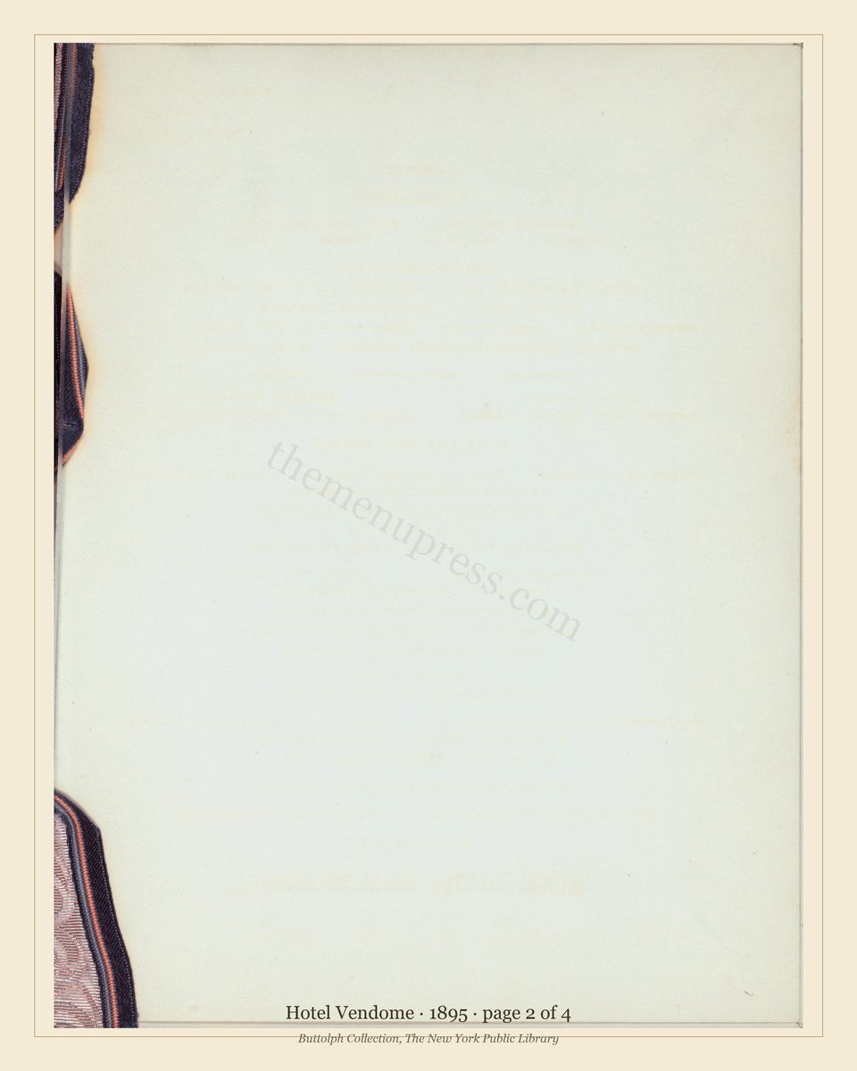 Vintage menu — page 2 of 4