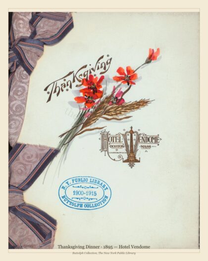 Thanksgiving Dinner · 1895 — Hotel Vendome