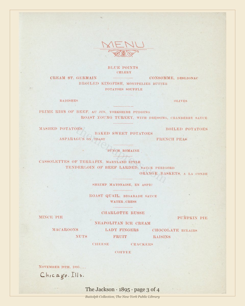 Vintage menu — page 3 of 4