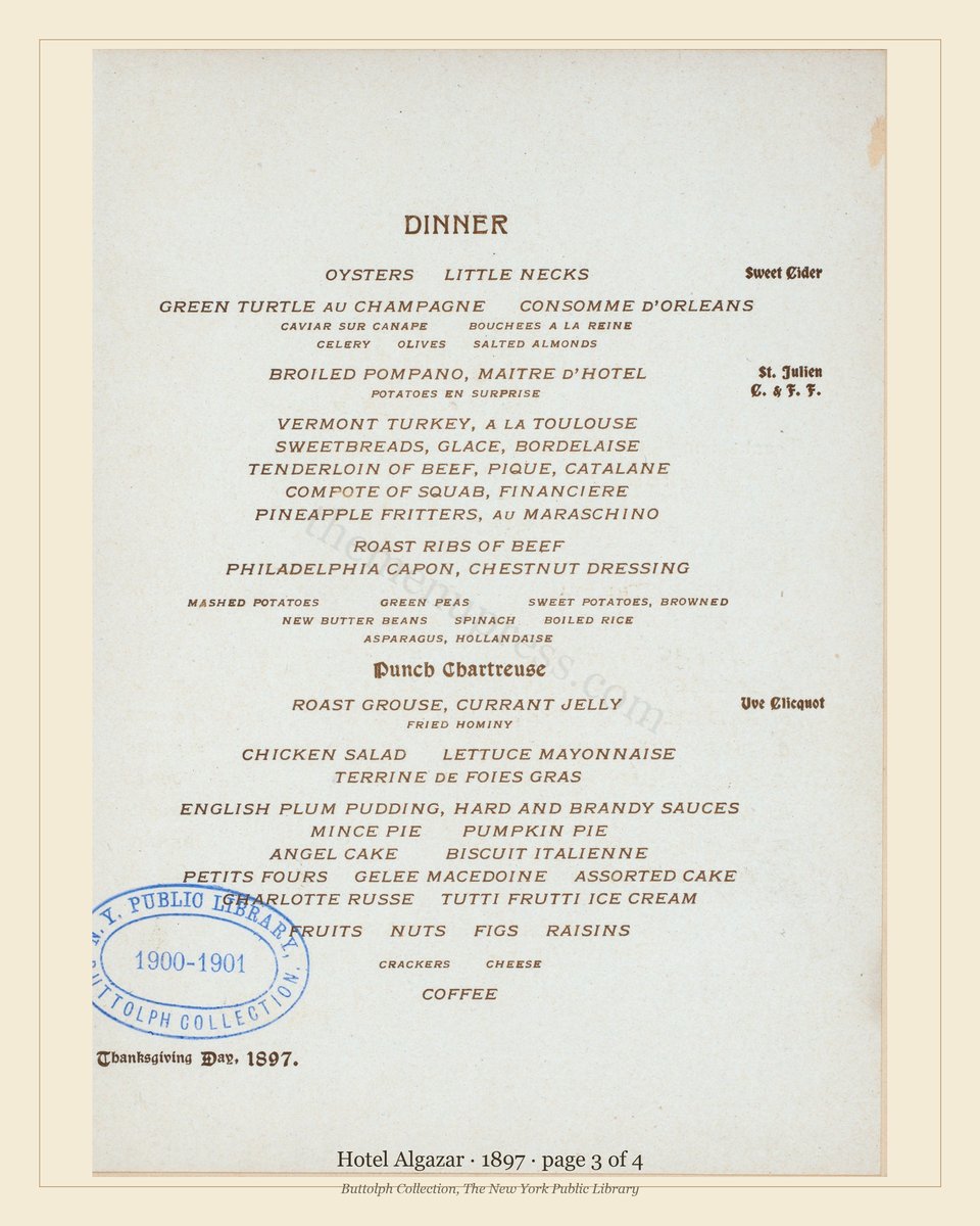 Vintage menu — page 3 of 4