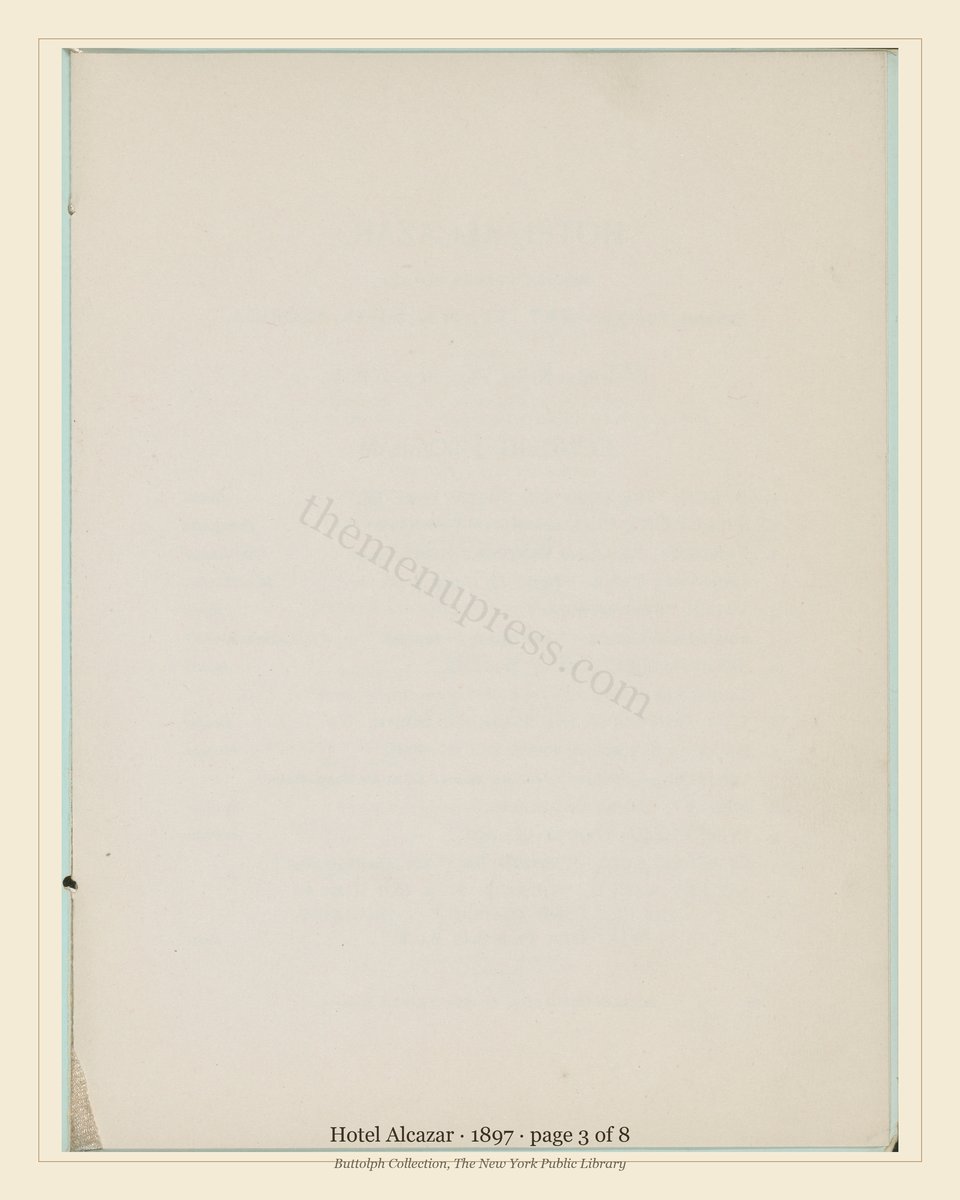 Vintage menu — page 3 of 8
